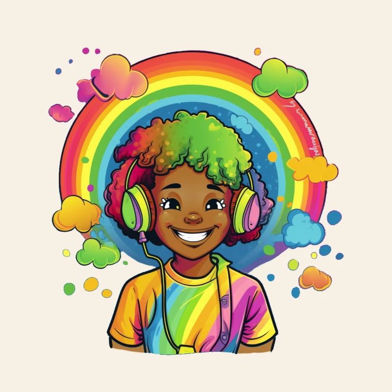 Bunte Rainbow-Comic-Illustration