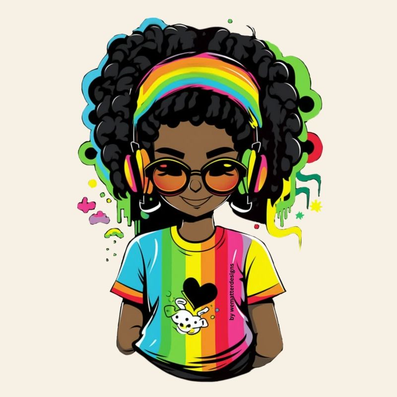 Leuchtender Reggae-Pullover mit Rainbow-Design