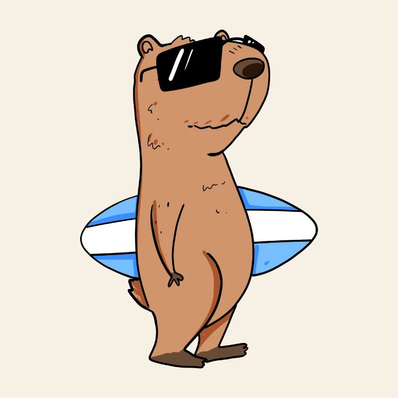 Motif de surfeur Capybara capybara