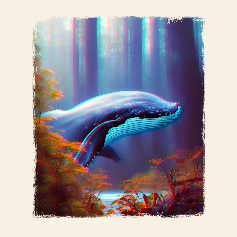 Baleine dans la forêt Surréalisme