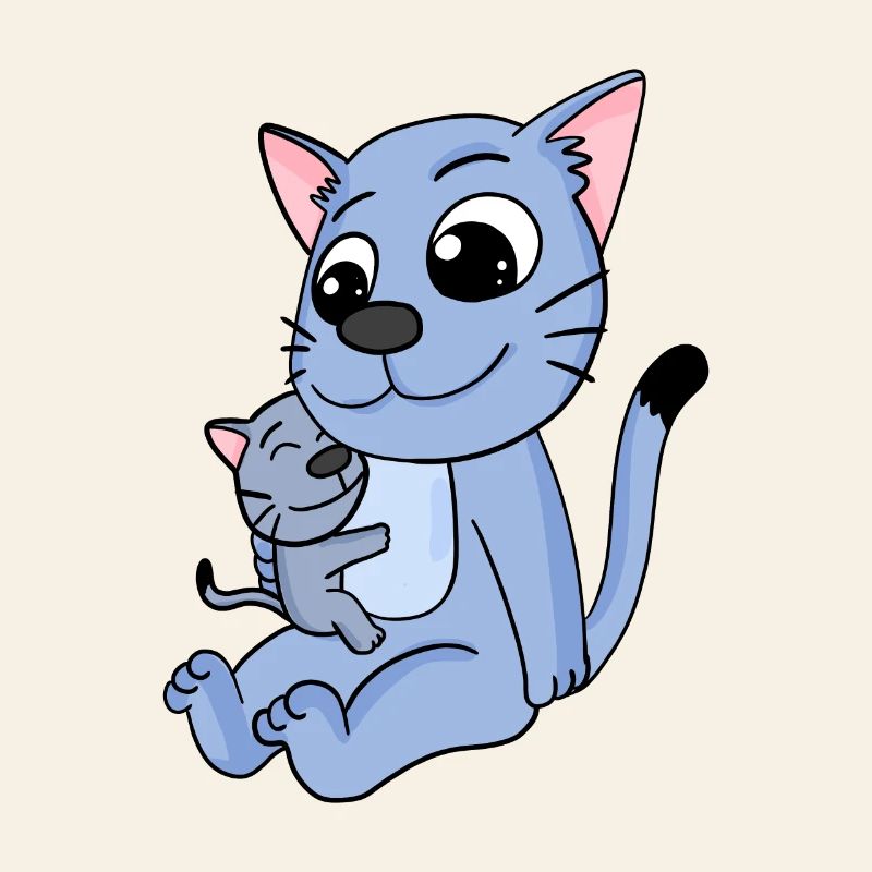 Famille de chats - Chat avec bébé