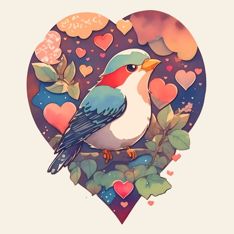 Bird with a heart