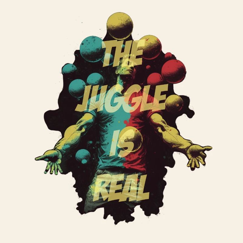 Juggler with lettering