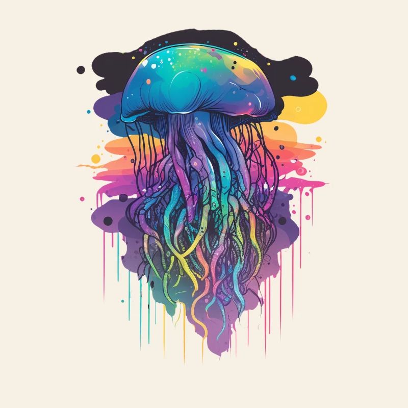Grande méduse colorée