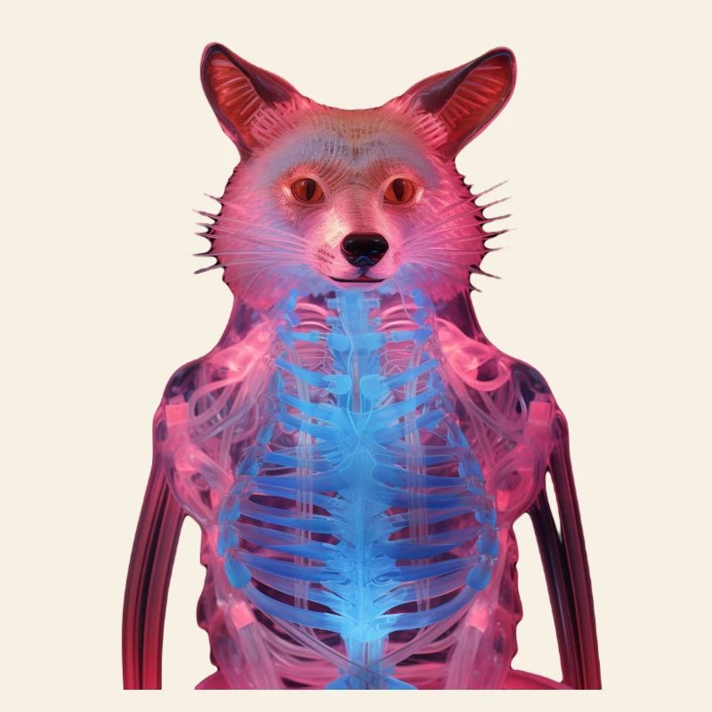 Glowing fox with neon effect
