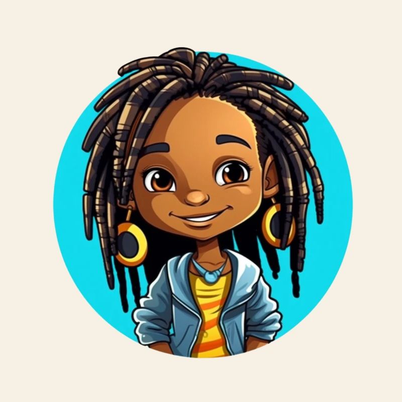 Lebensfrohe Dreadlocks Illustration