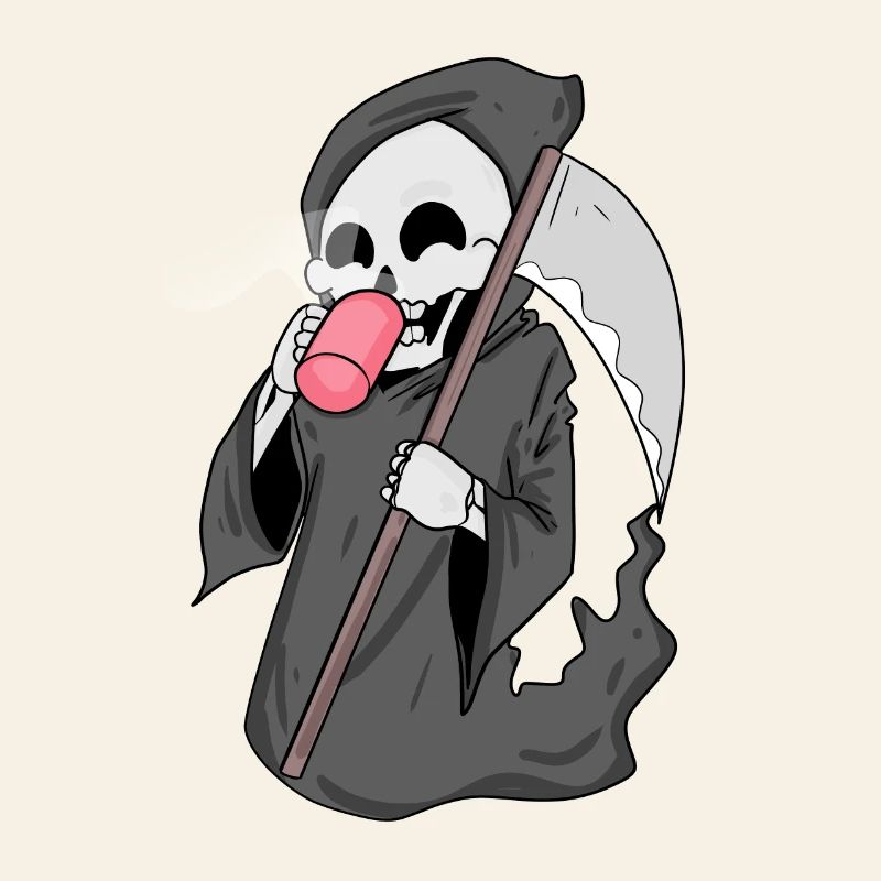 Sensenmann mit Kaffee