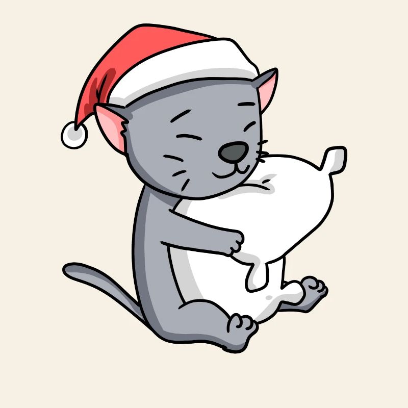 Chat Mignon Korat Chat Fatigué Noël