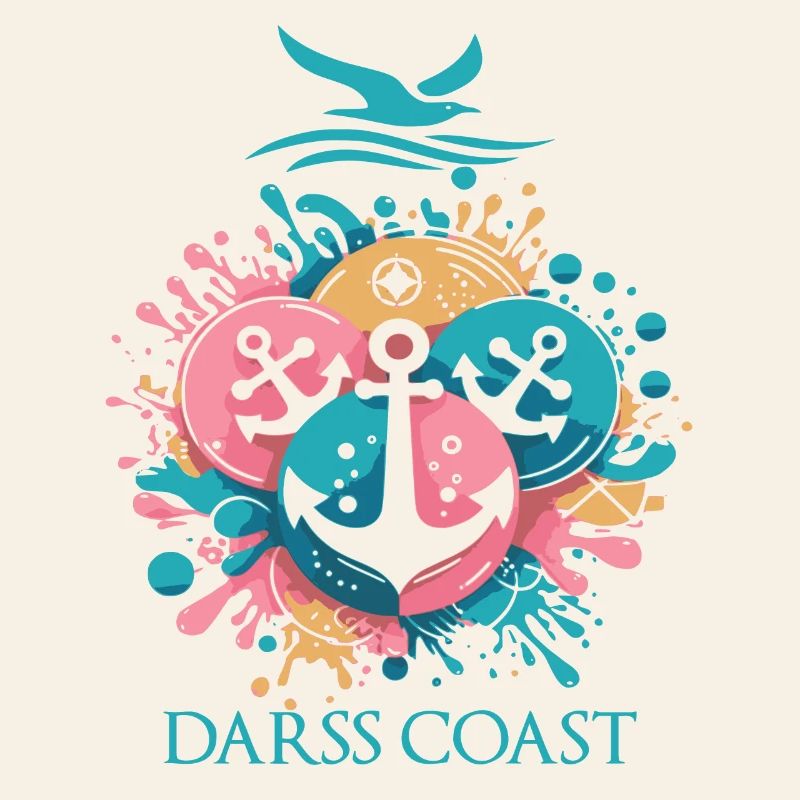 DarssCoast - Wellen Möwe Anker Grafik