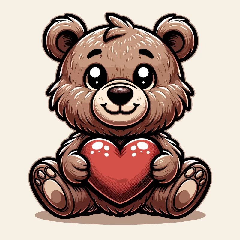 Valentine's Day Cuddly Bear: Cute Brown Teddy