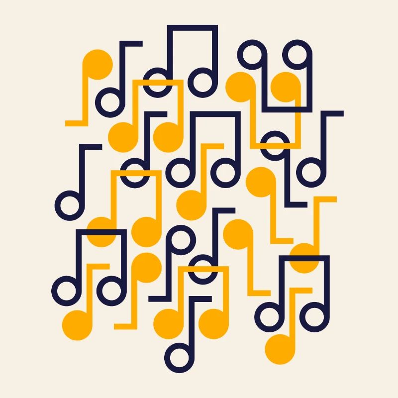Music Notes Retro Style Pattern