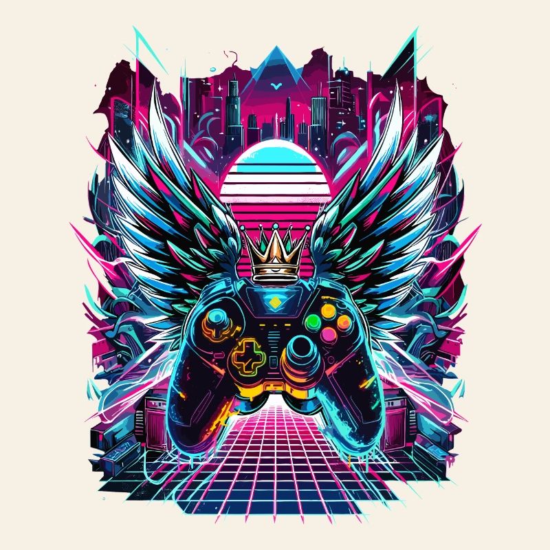 Synthwave Sunset Gamer Controller