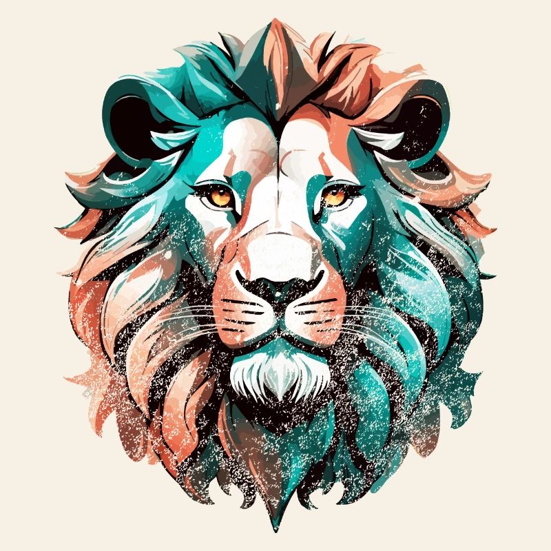 Retro Lion: Vintage Elegance & Colour