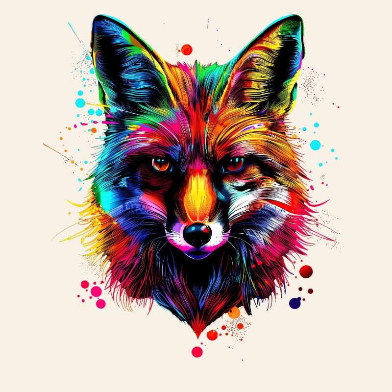 Fox Pop Art Colorful Fox Lover Red Fox Foxes