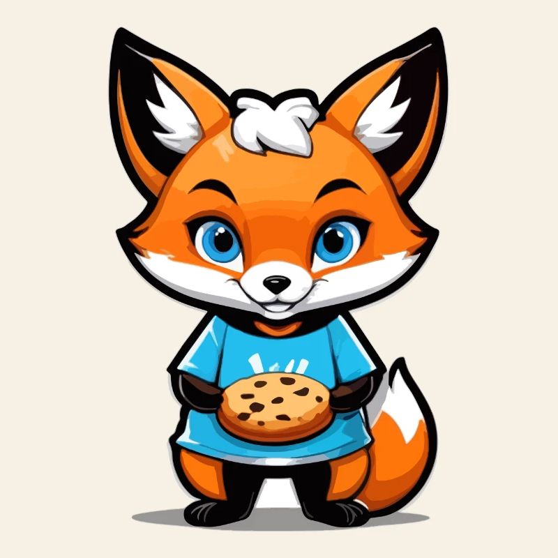 Fox with biscuit in his paws