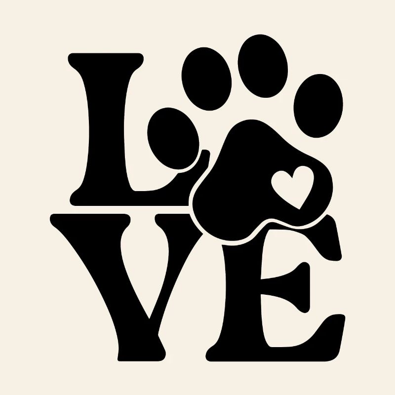 Amour pour les chiens Empreinte de patte