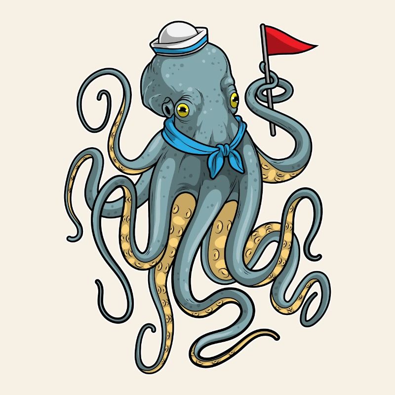 Drapeau marin pieuvre
