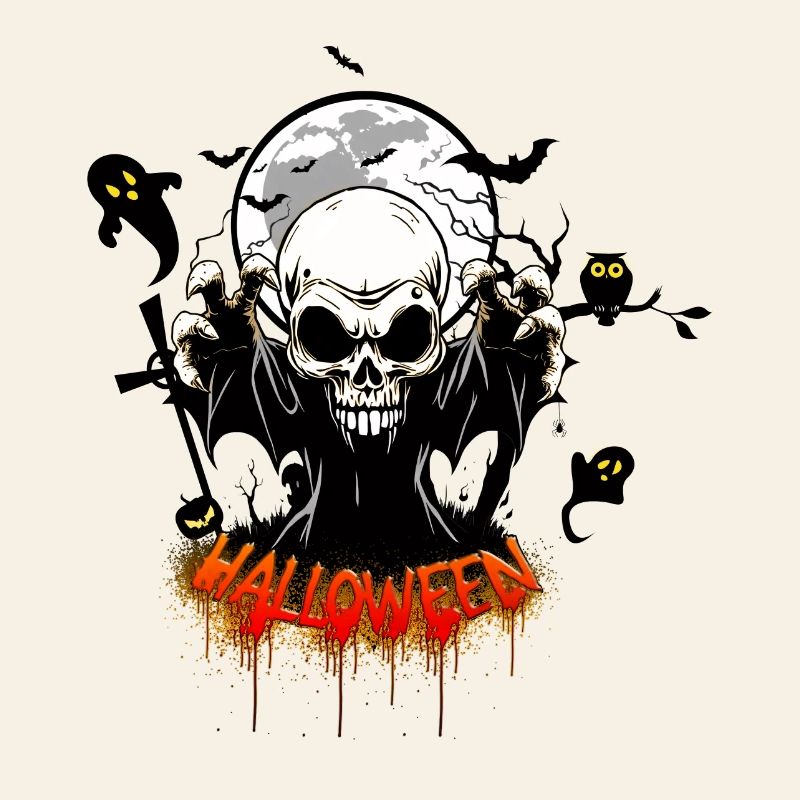 Skull with sharp teeth