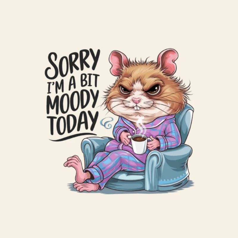 Moody Hamster Grumpy Morning Grouch Coffee
