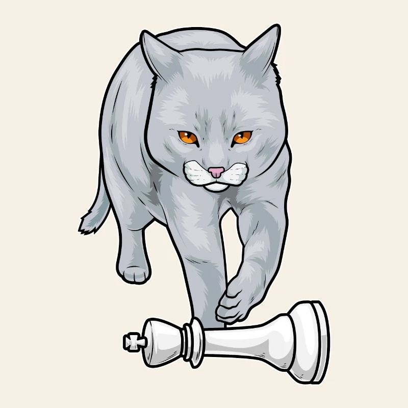 Cat Chess Piece King Chess