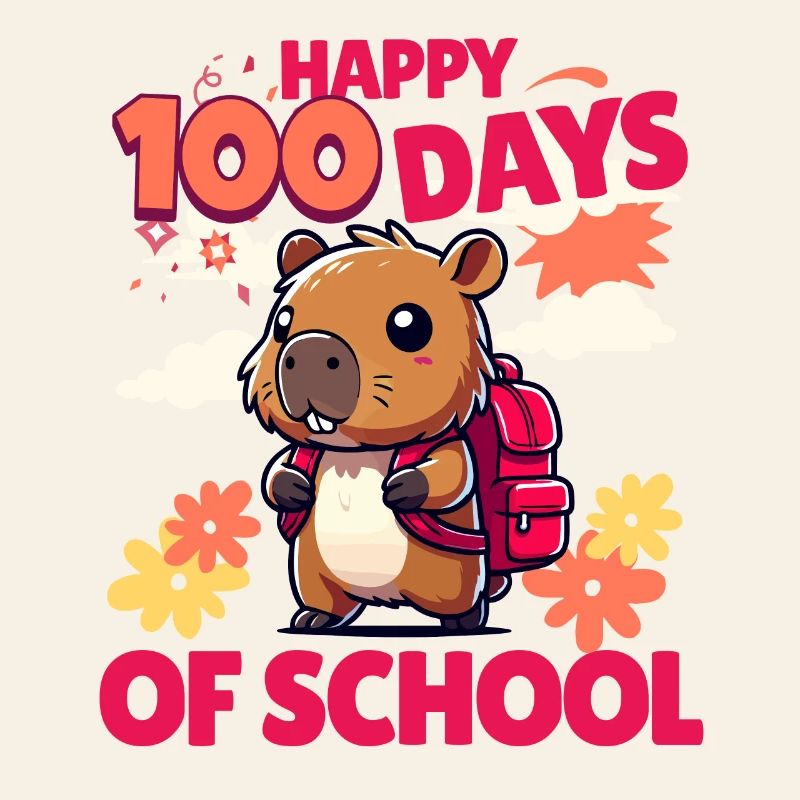 100 jours d’école – Cute Capybara Design