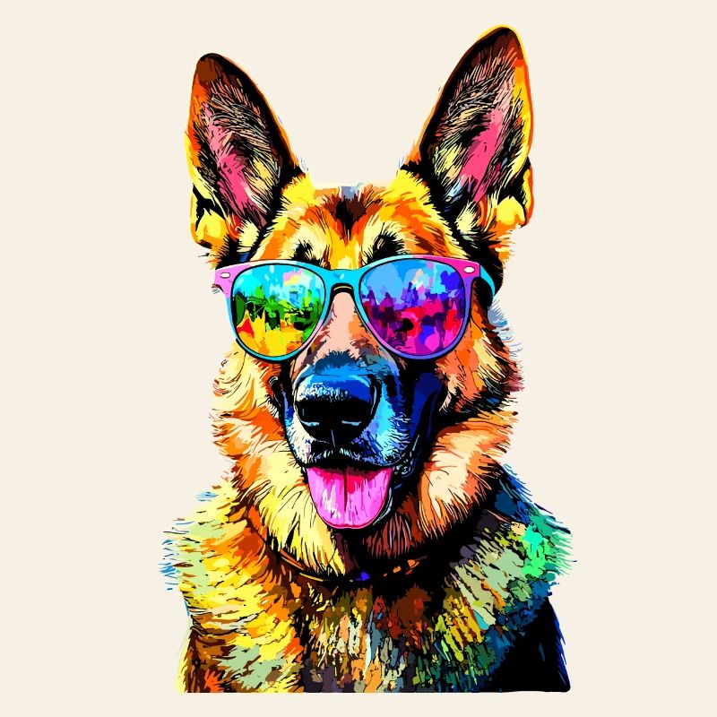 Schäferhund Bunte Farben Pop Art Hund Schäferhunde