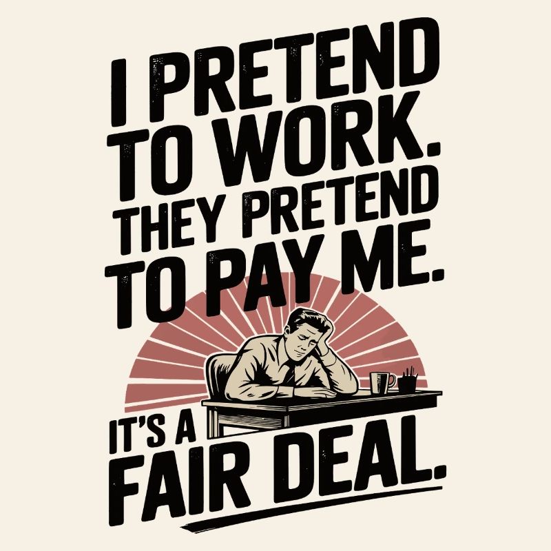 Travail Humour Je fais semblant de travailler, ils font semblant de payer