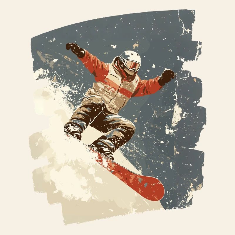 Snowboarder powder snow