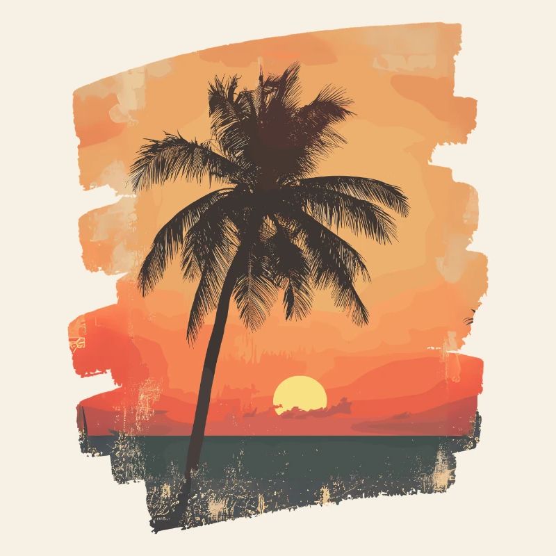 Palm Tree Sunset Summer Sun