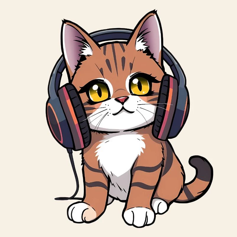 Chat avec des écouteurs