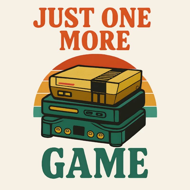 Retro gaming stack illustration