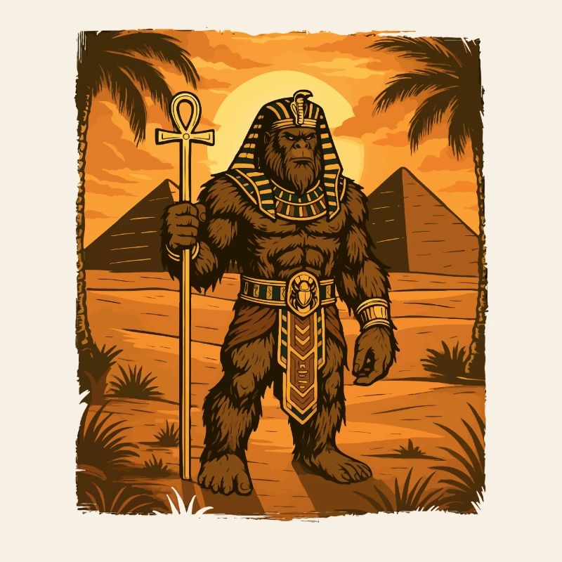 Pharaon Bigfoot Cryptide Égyptien Sasquatch Yéti