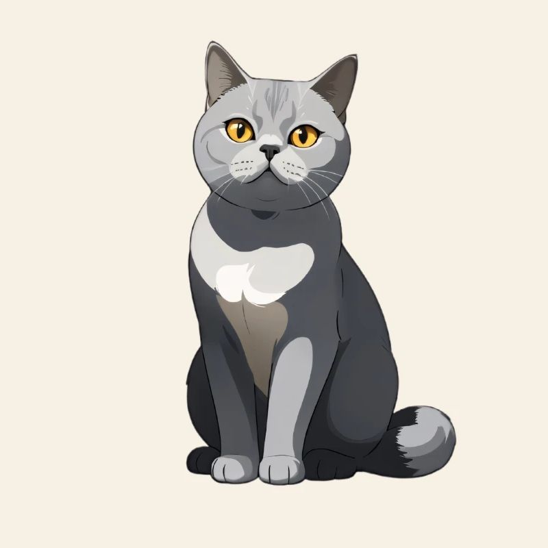 Illustration élégante d'un chat gris