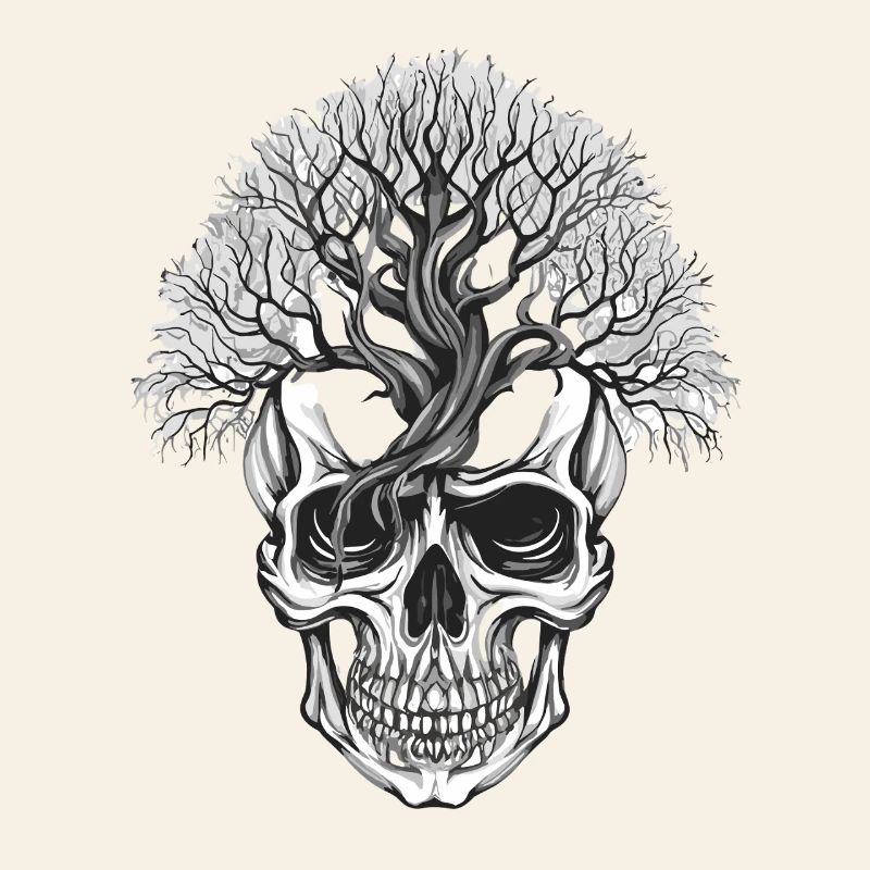 Forest Tree Skull Art Design