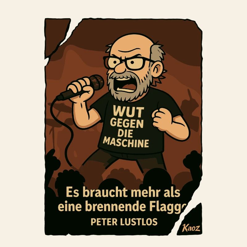 Manifestant Peter Listless avec micro