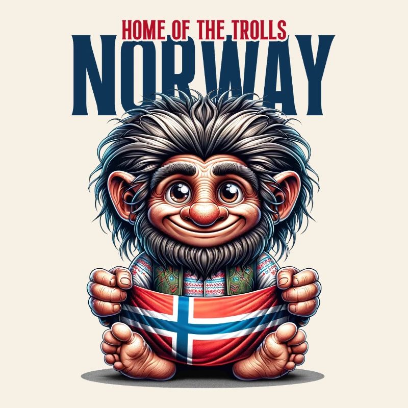 Troll norvégien avec drapeau