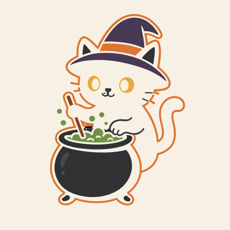 Cat Witch Potion Magic Design