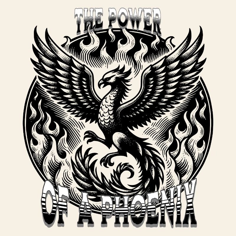 Fiery phoenix with fire