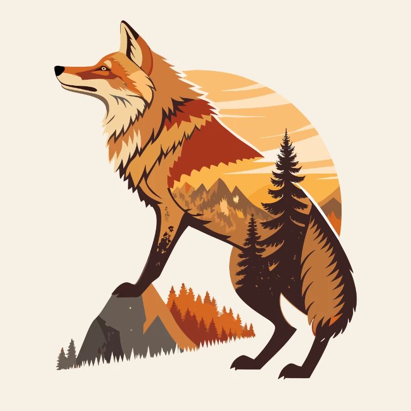 forest landscape with fox nature fox animals