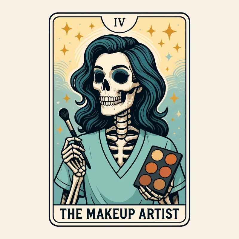 Maquilleuse squelette, conception de tarot