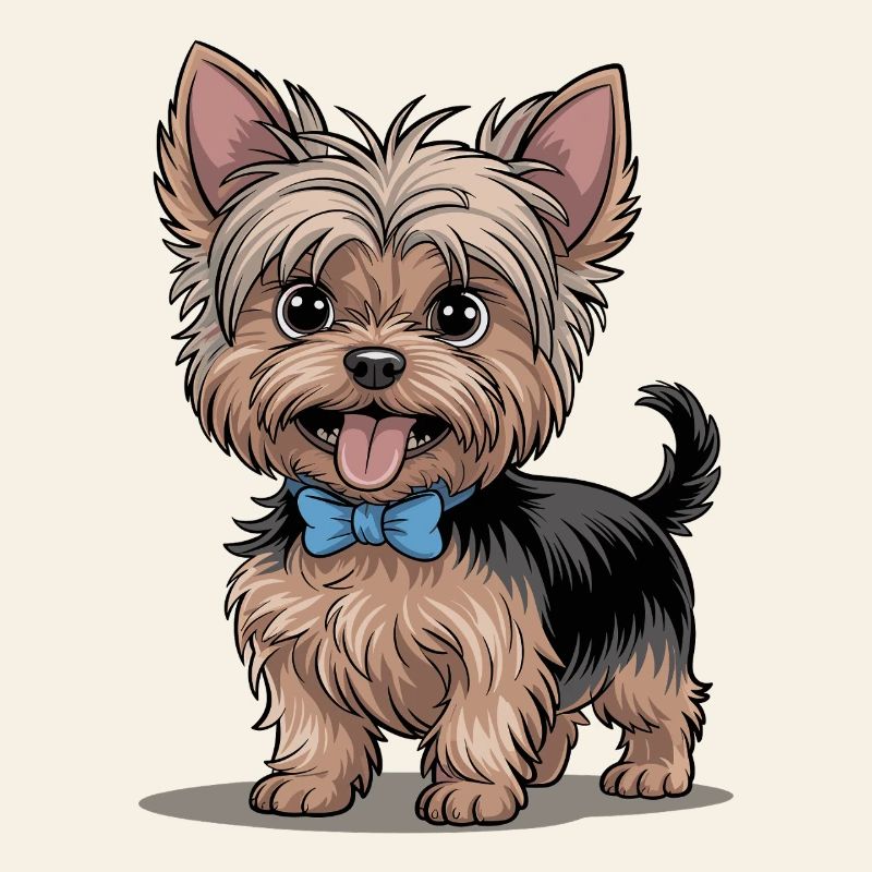 Yorkshire Terrier mignon avec un nœud