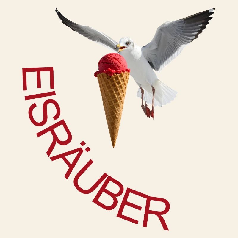 Möwe mit Eiscreme Eisräuber