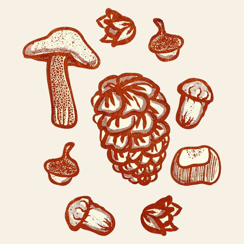Rustic autumn decoration illustration