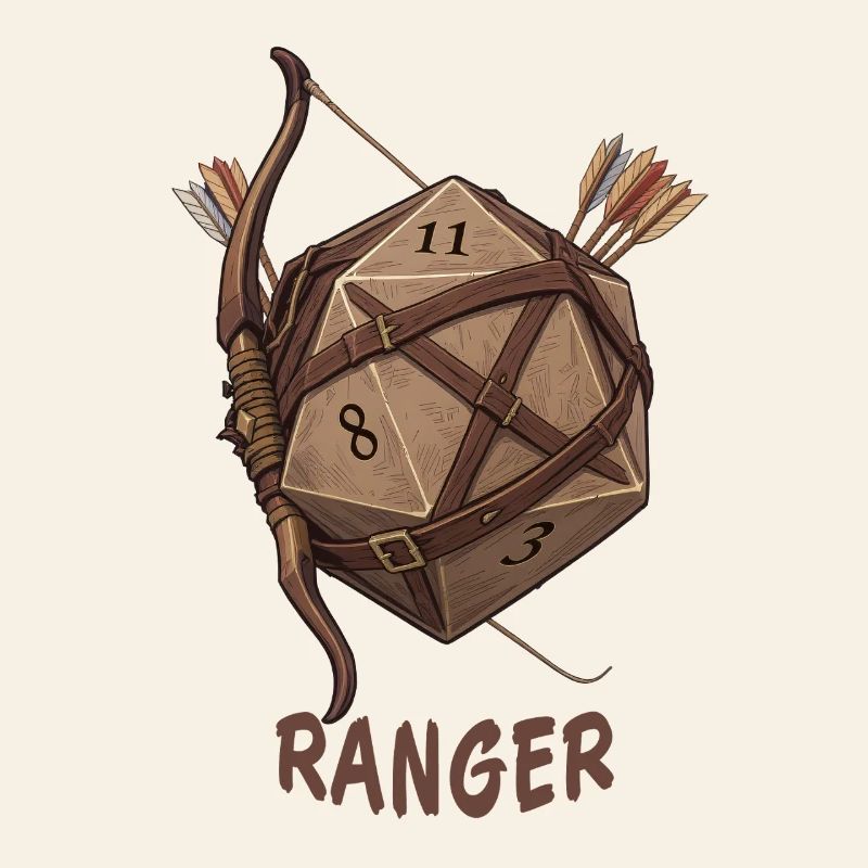 D20 with Bow & Arrow – Ranger Fantasy Dice