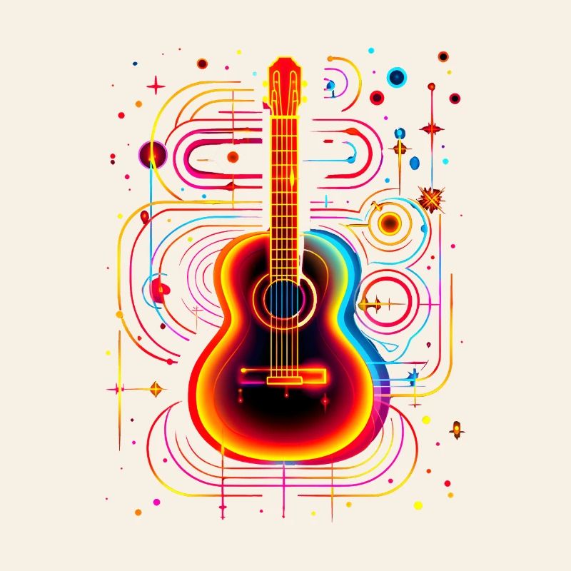 Neon Guitar with Psychedelic Effect