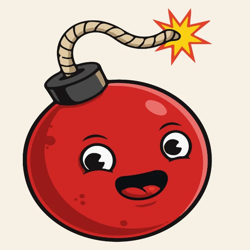 Cartoon Bomb with Cheerful Expression