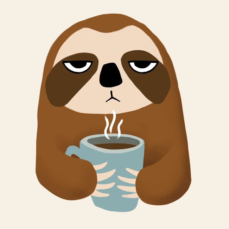Sloth with Coffee Mug