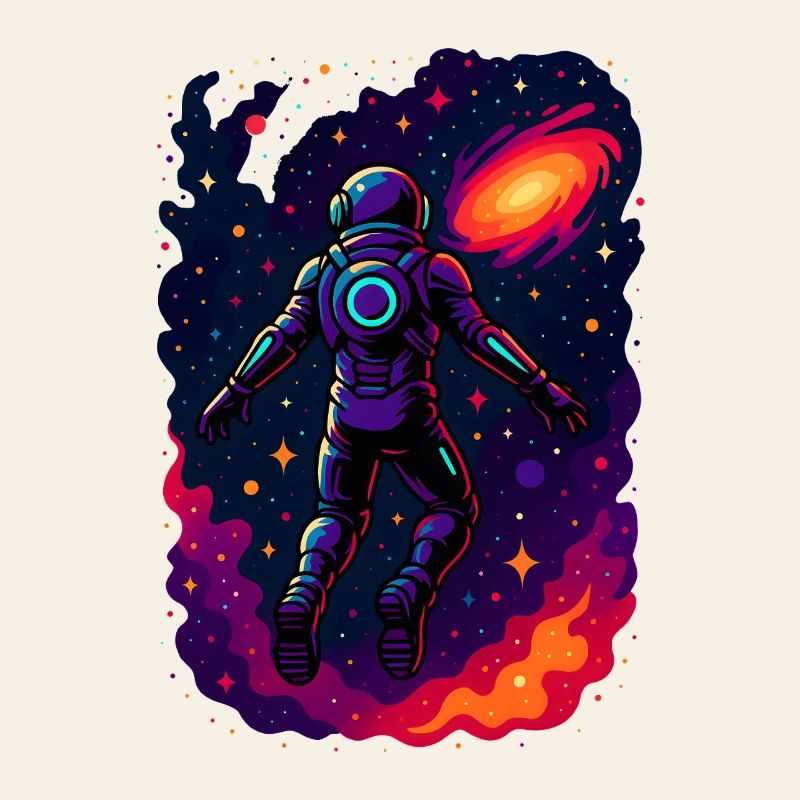 Cosmic Astronaut Exploring Galaxy