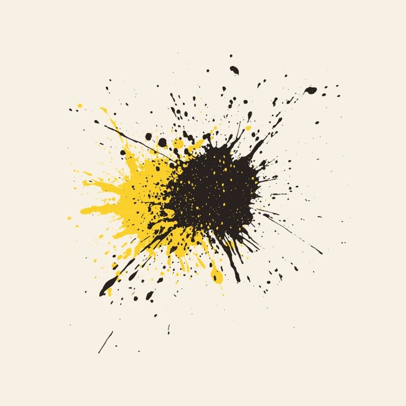 Kunstspritzer Gelb Schwarz Splash