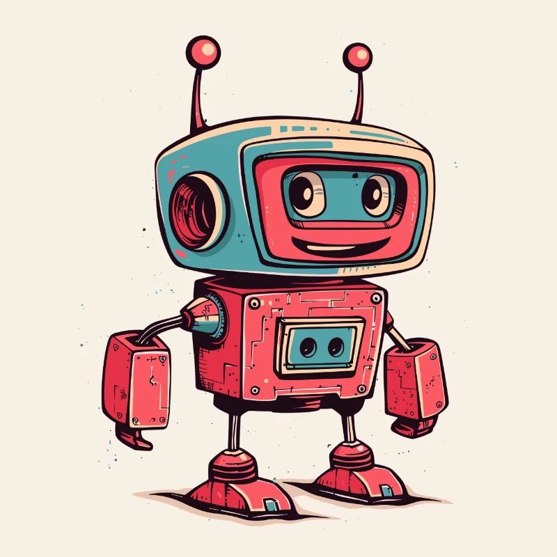 Dessin animé robot rétro